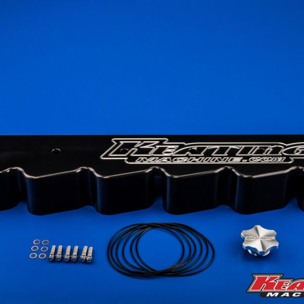12 Valve Billet Valve Cover fits Cummins Notched for Stock Lines Black Anodized